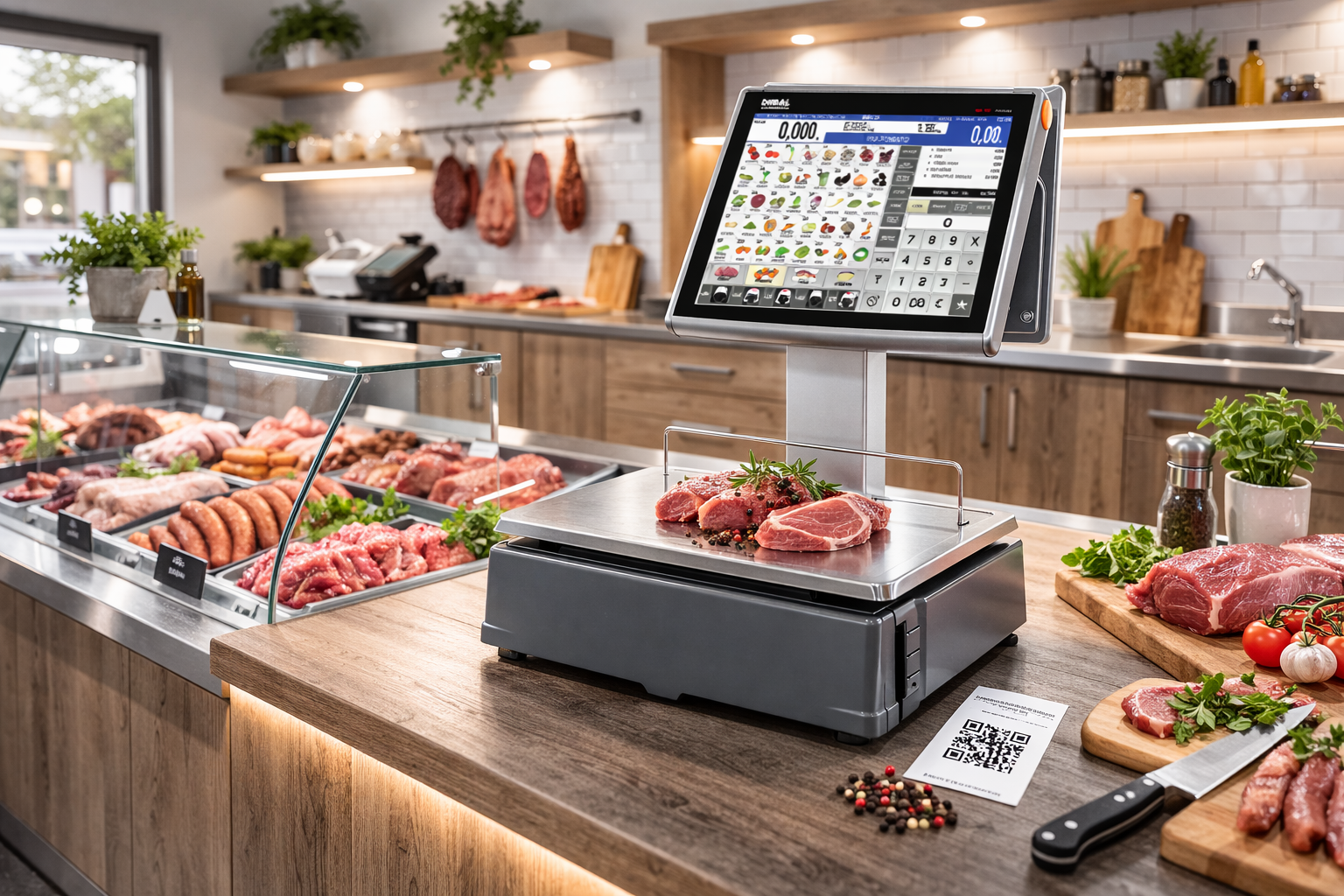 Waage mit QR-Code